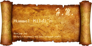 Hummel Milán névjegykártya